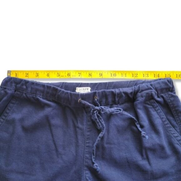 J. Crew Linen shorts with Elastic drawstring Tie Front Shorts in Navy Size XS - Picture 4 of 9
